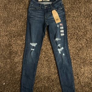 LEVI STRAUSS Levi's Women's 711 Mid-Rise SKINNY Jeans LAPIS BREAKDOWN 25W 30L